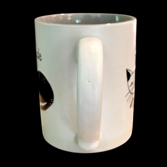 Signature Housewares "I Got Cattitude" 3D Stoneware White/Gray Coffee Mug 14 oz - Picture 5 of 10